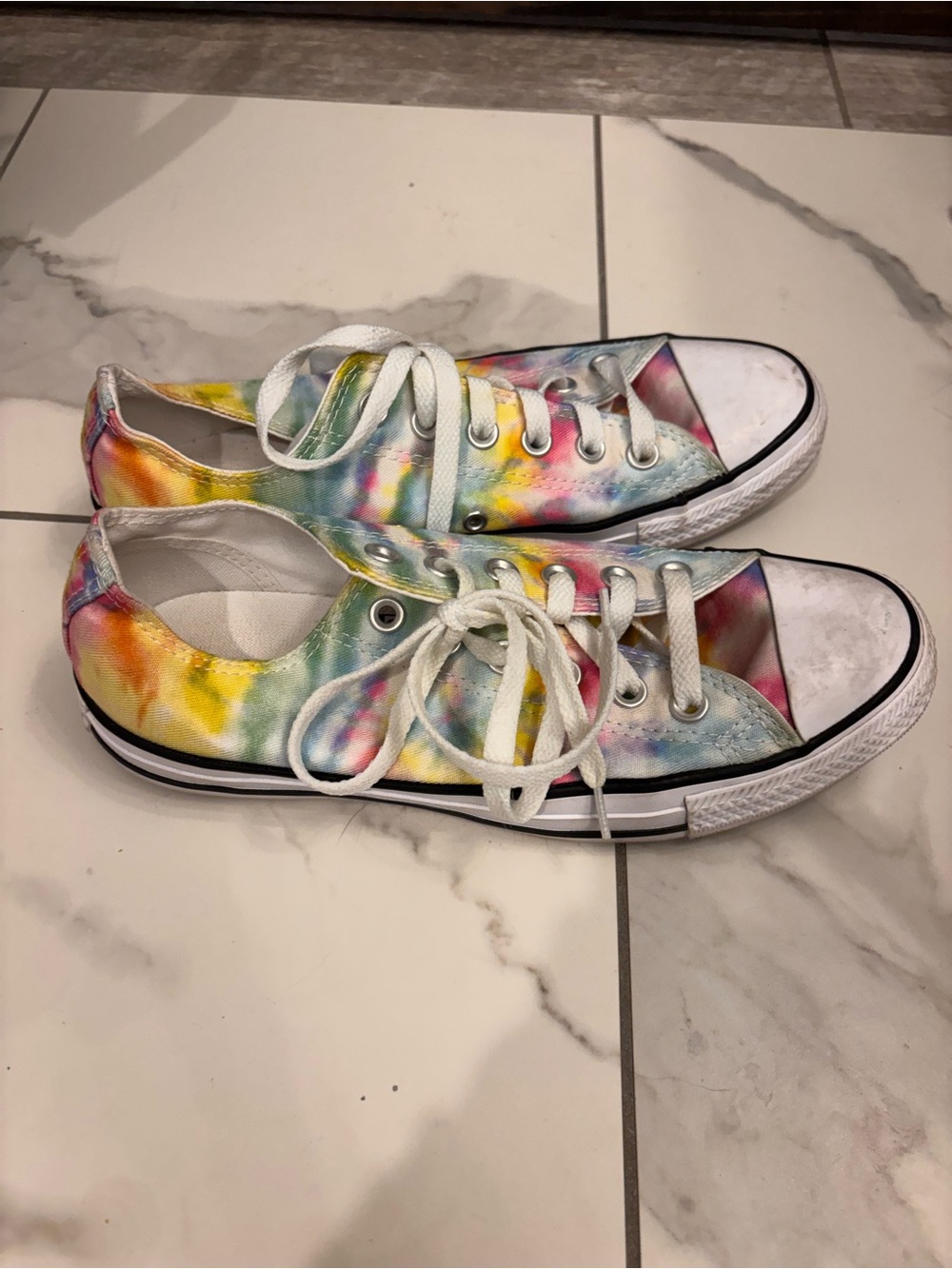 Converse Kids Tie-Dye Low Top Sneakers - Yellow, Blue, Pink - Picture 2 of 3